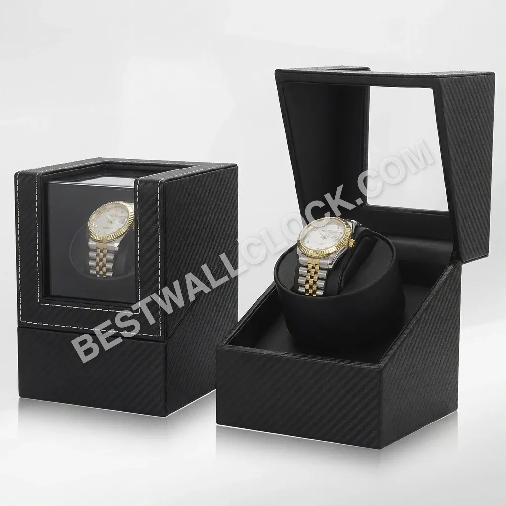 Premium Carbon Fiber Automatic Watch Winder (Single-Slot) - Caliber Maintenance for Swiss Watches (, Omega, AP Compatible) - Image 2