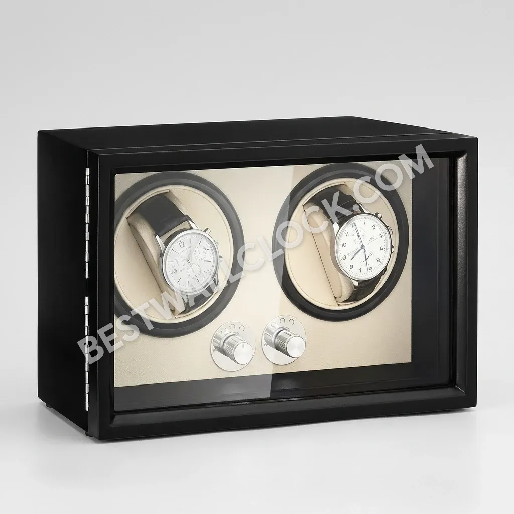 Premium Watch Winder for Automatic Calibers - Matte Black Finish, 2 Slots - Image 2