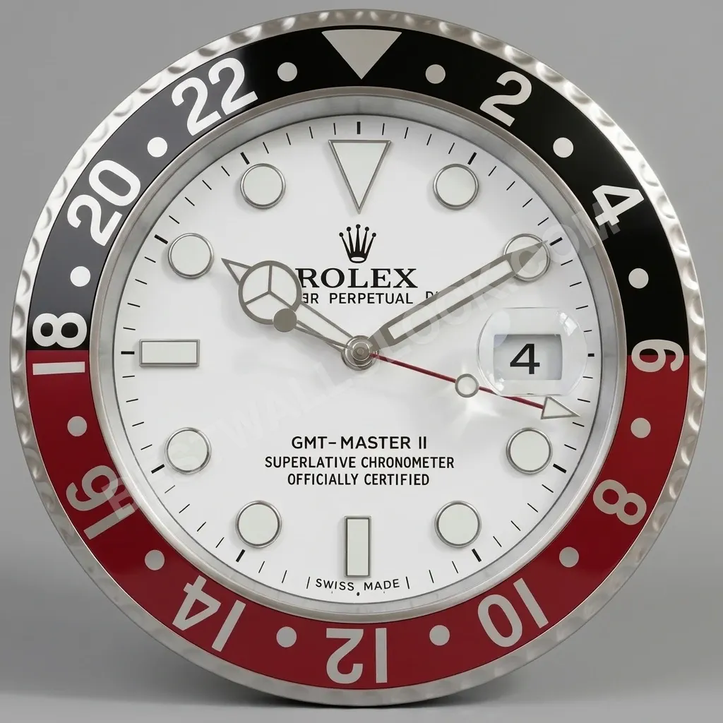GMT-Master II White Dial Coke Edition 34cm (with magnifier) – Dealer Display Wall Clock