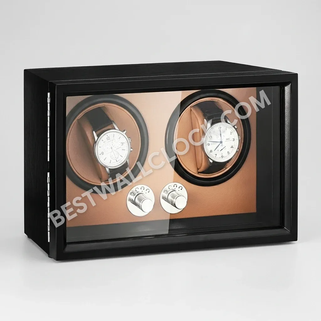 Premium Watch Winder for Automatic Calibers - Piano Black Wood / 2 Slots - Image 2