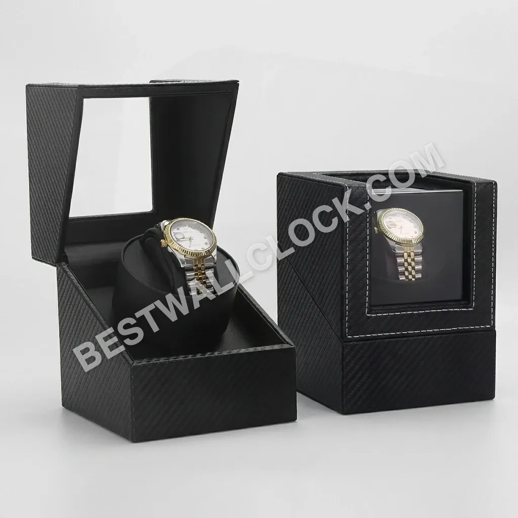 Premium Carbon Fiber Automatic Watch Winder (Single-Slot) - Caliber Maintenance for Swiss Watches (, Omega, AP Compatible)