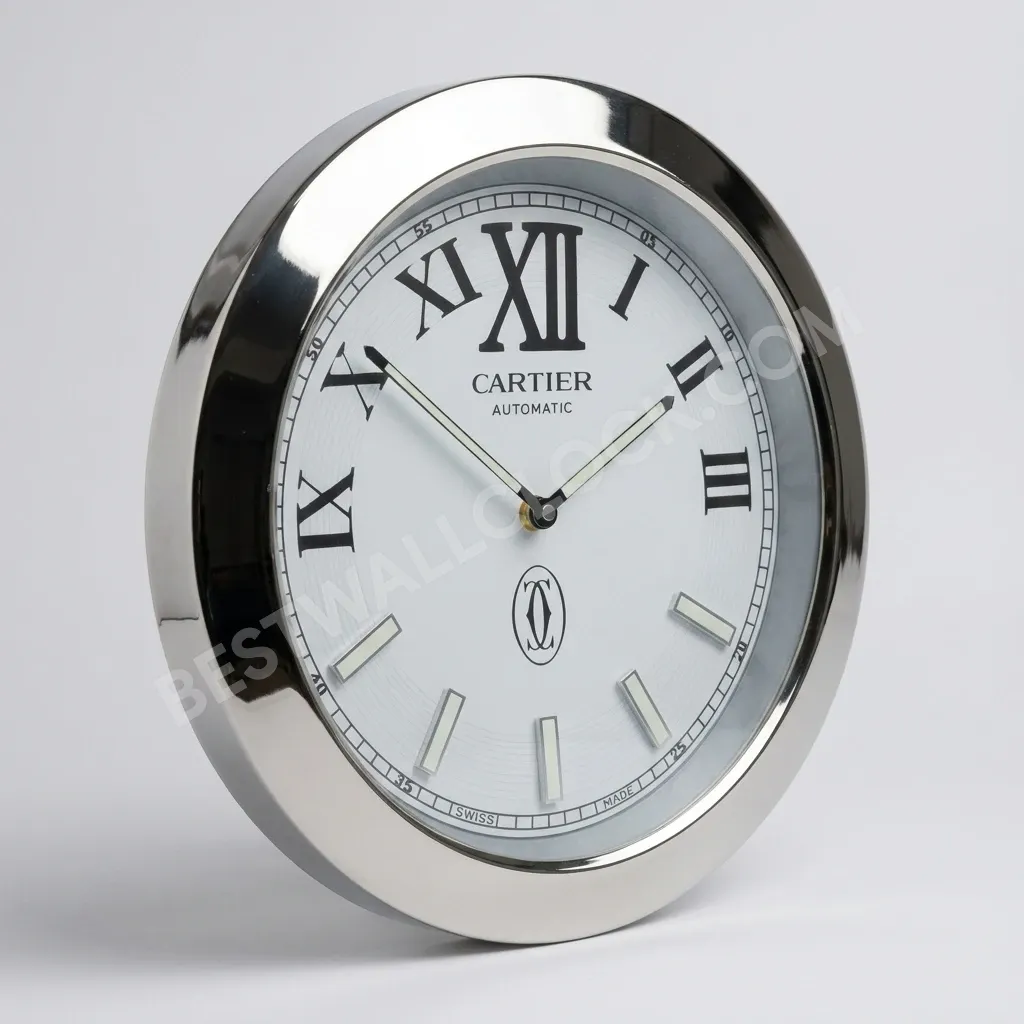 Calibre de Cartier Silver & White ("Silver & White") 34cm – Dealer Display Wall Clock - Image 2
