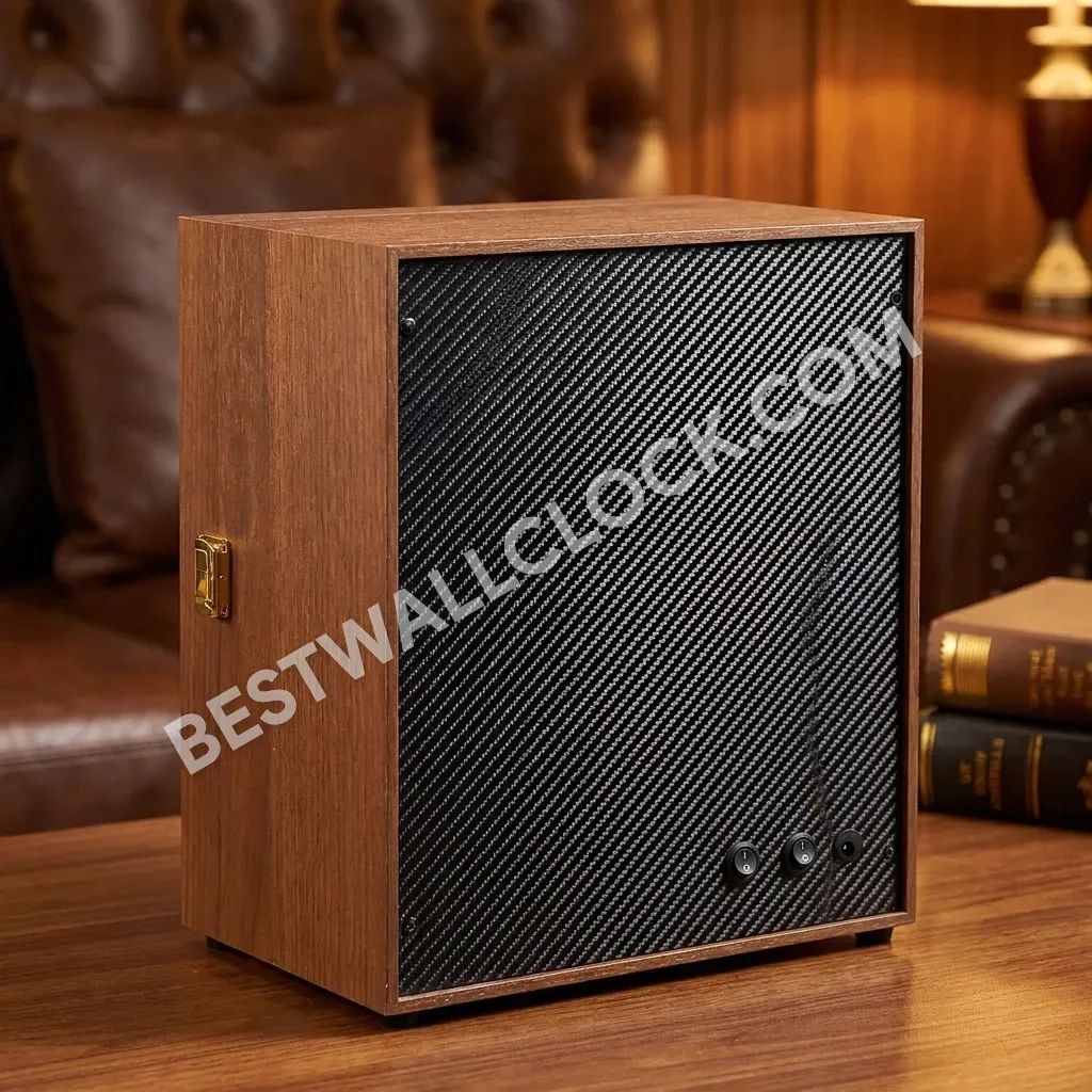 Premium Quad Watch Winder - Natural Wood Finish with Carbon Fiber Interior - 29cm - Image 9