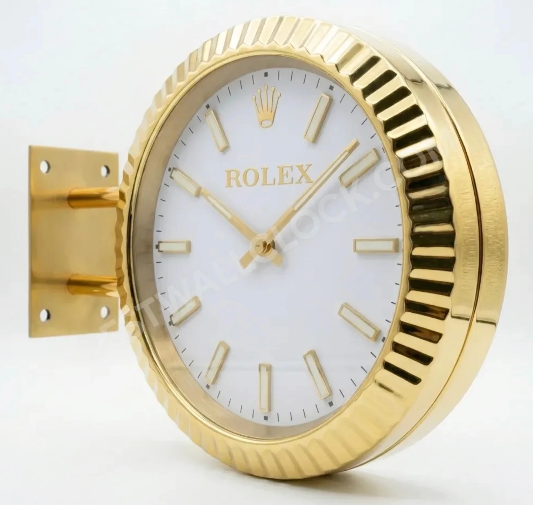 Oyster Perpetual Gold (DOUBLE) Fluted White Dial 34cm – Dealer Display Wall Clock - Image 3