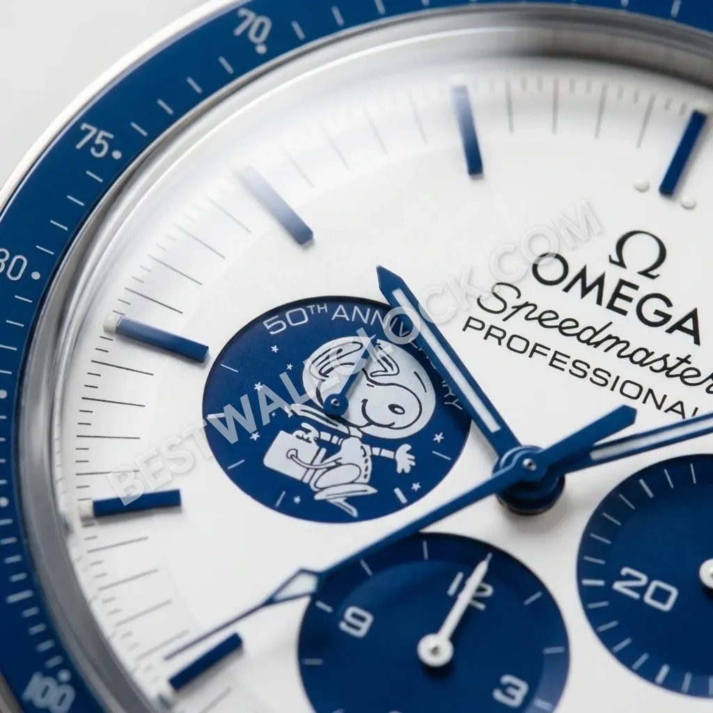Omega Speedmaster Professional ("Silver Snoopy Award" 50th Anniversary) 38cm – Dealer Display Wall Clock