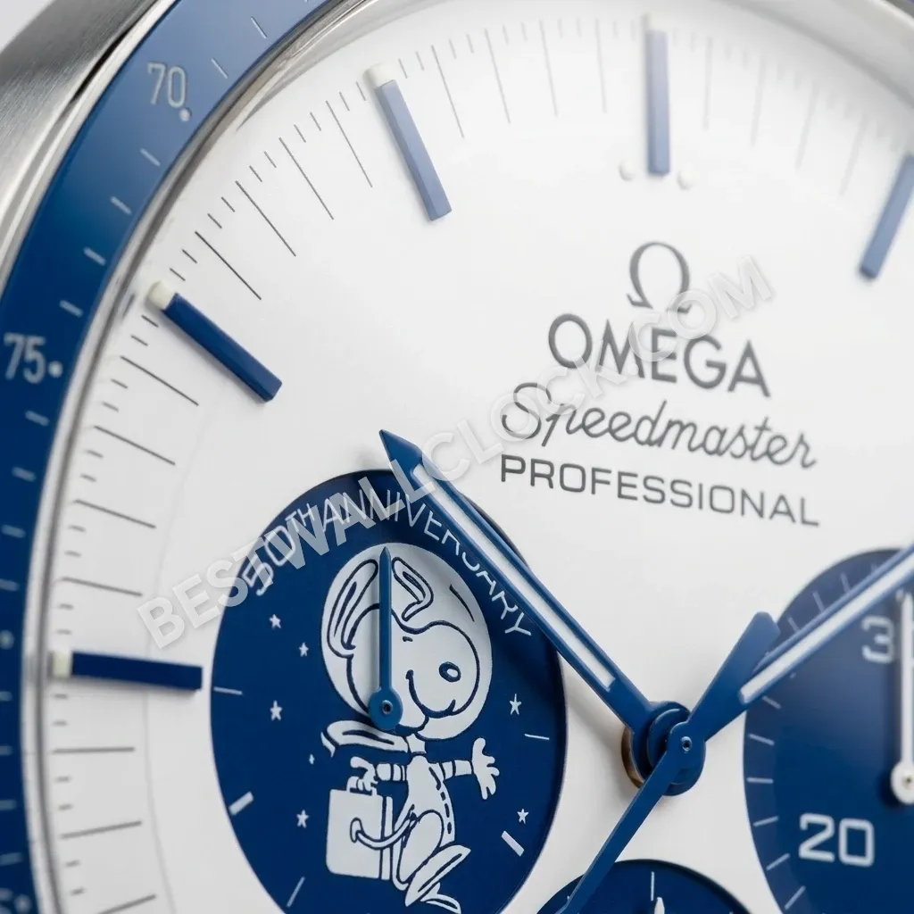 Omega Speedmaster Professional ("Silver Snoopy Award" 50th Anniversary) 38cm – Dealer Display Wall Clock