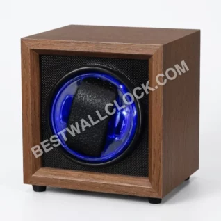 Premium Handcrafted Walnut Grain Single Watch Winder with LED Illumination