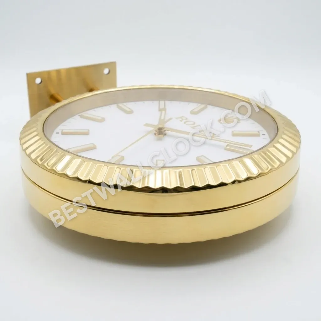 Oyster Perpetual Gold (DOUBLE) Fluted White Dial 34cm – Dealer Display Wall Clock - Image 9