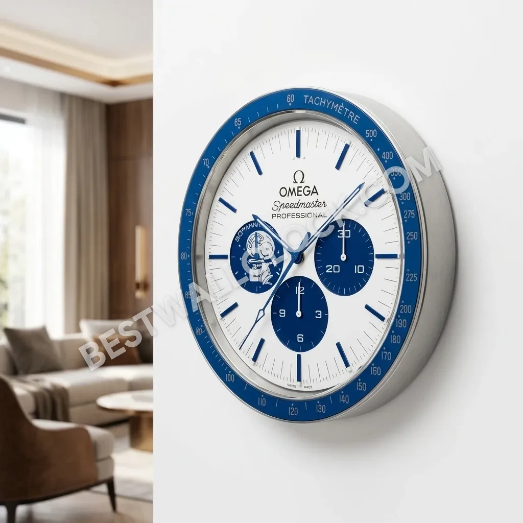 Omega Speedmaster Professional ("Silver Snoopy Award" 50th Anniversary) 38cm – Dealer Display Wall Clock