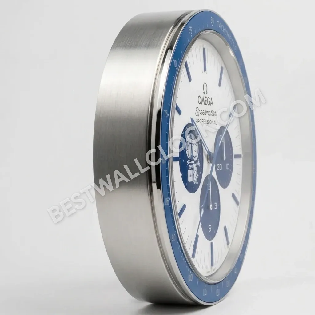 Omega Speedmaster Professional ("Silver Snoopy Award" 50th Anniversary) 38cm – Dealer Display Wall Clock